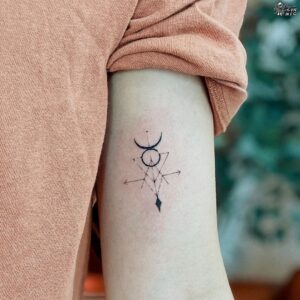 Taurus Symbol Geometric Arm Tattoo