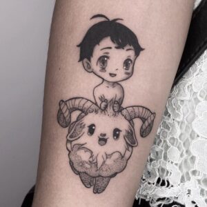 Aries Manga Forearm Tattoo