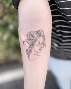 Aries Lady Justice is Blind Arm Tattoo
