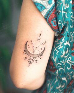 Pisces Moon and Constellation Arm Tattoo