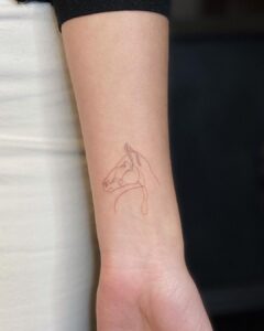Abstract Horse Wrist Tattoo