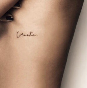 Inspirational Text Side Tattoo