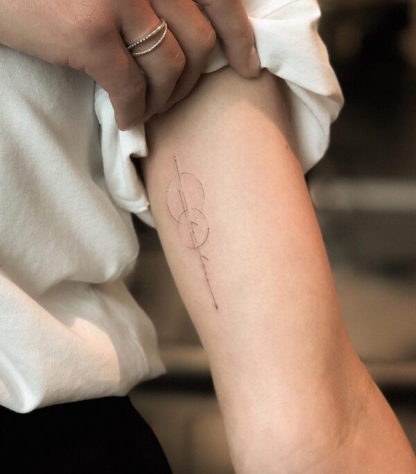 Be Love Geometric Upper Arm Tattoo