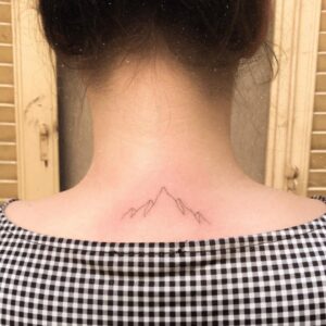 Mountain Peaks Base Of Neck Tattoo