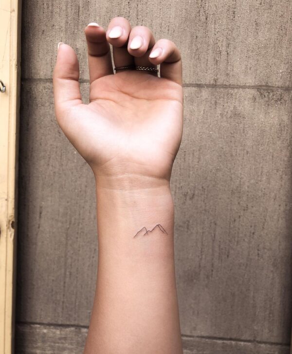 Mountain  sun line tattoo on the wrist yess  Tattoos Sun tattoo Line  tattoos