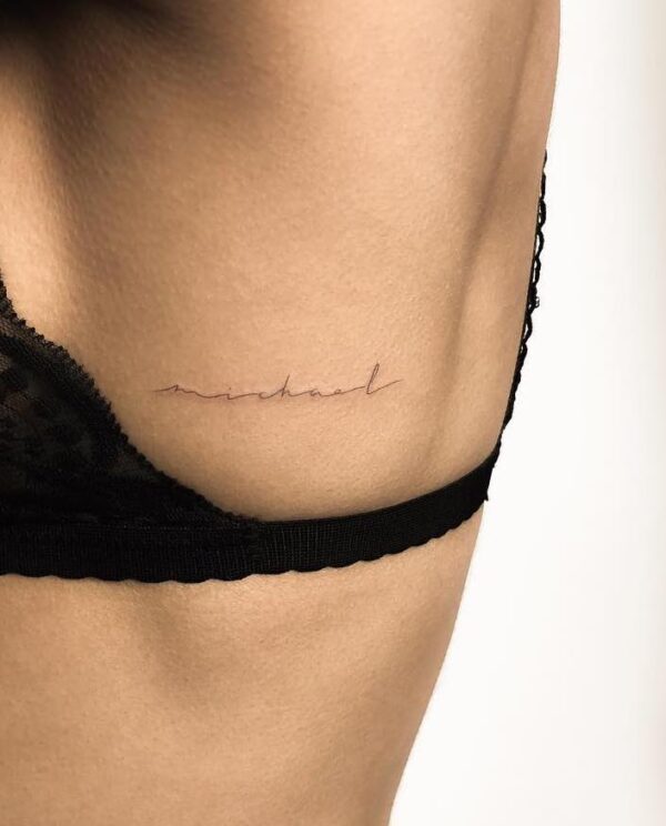 Script Name Side Tattoo