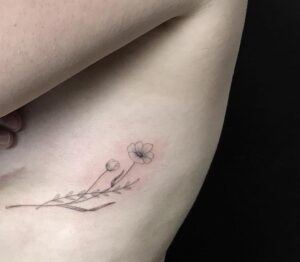 Poppy Flower Side Tattoo