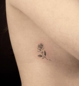 Rose Flower Side Tattoo