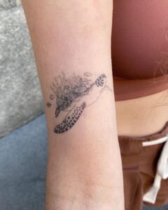 Sea Turtle Upper Arm Tattoo