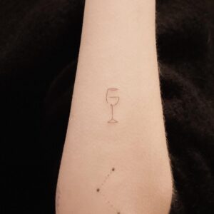 Wine Glass Forearm Tattoo