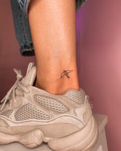 Swallow Bird Ankle Tattoo