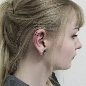 Double Line Ear Helix Tattoo