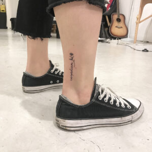 Carpe Diem Flower Ankle Tattoo