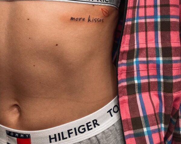 More Kisses and Lips Side Tattoo