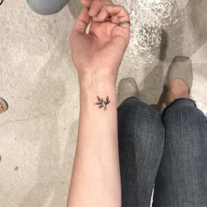 Mini Leaf Wrist Tattoo