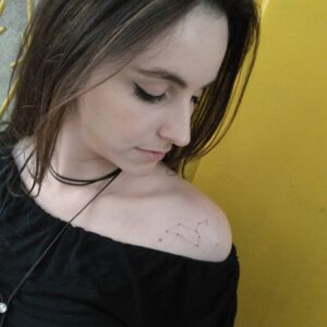 Leo Constellation Collarbone Tattoo
