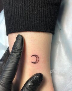 Crescent Moon Ankle Tattoo