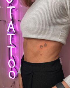 Paw Prints Side Tattoo