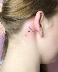 Pisces Constellation Back of Ear Tattoo