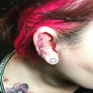 Sakura Ear helix Tattoo