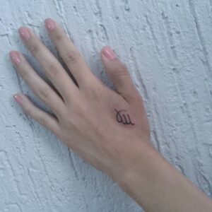 Virgo Symbol Back of Hand Tattoo