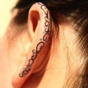 Scroll Ear Helix Tattoo