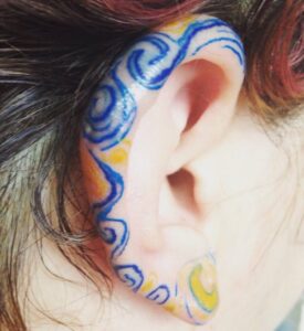 Starry Night Ear Helix Tattoo