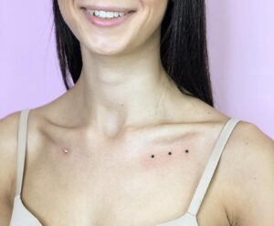 Three Dots Collarbone Tattoo