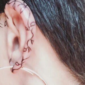 Vine Ear Helix Tattoo