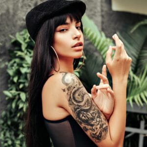 woman with tattoos