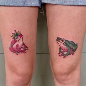 Frog Front Thigh Tattoo