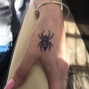 Spider 13 Hand Tattoo