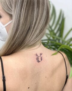 Taurus Vine Symbol Back Tattoo