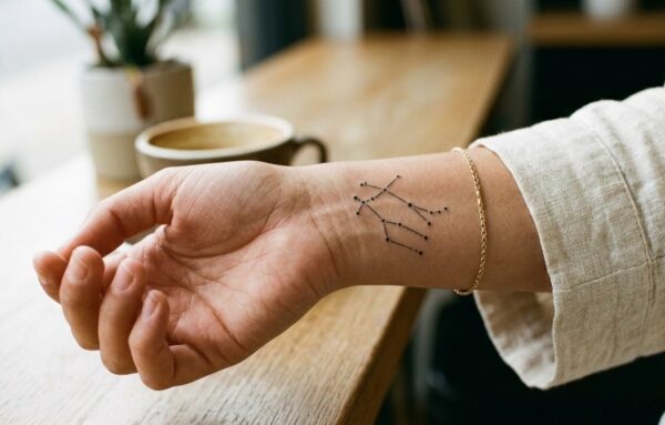 Gemini Constellation Inner Wrist Tattoo